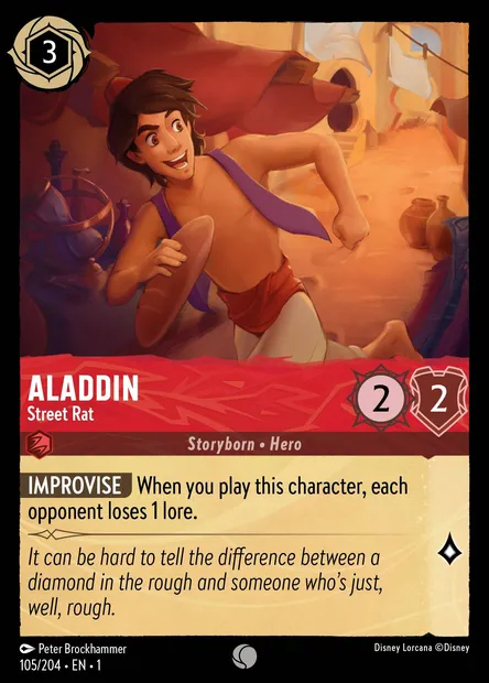Aladdin - Street Rat, Disney Lorcana card CH1-105 — The First Chapter set