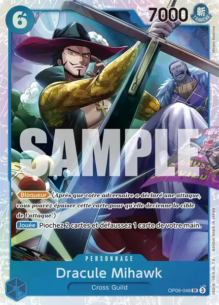 Dracule Mihawk, carte One Piece OP09-048 — extension LES NOUVEAUX EMPEREURS