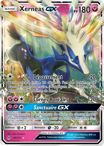 Xerneas GX, carte Pokémon FLI 90 — extension Lumière Interdite