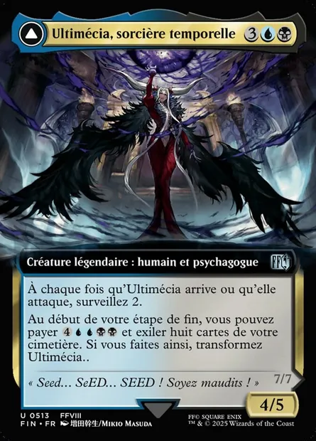 Ultimécia, sorcière temporelle // Ultimécia, maîtresse de la compression temporelle, carte Magic FIN 513 — extension Final Fantasy