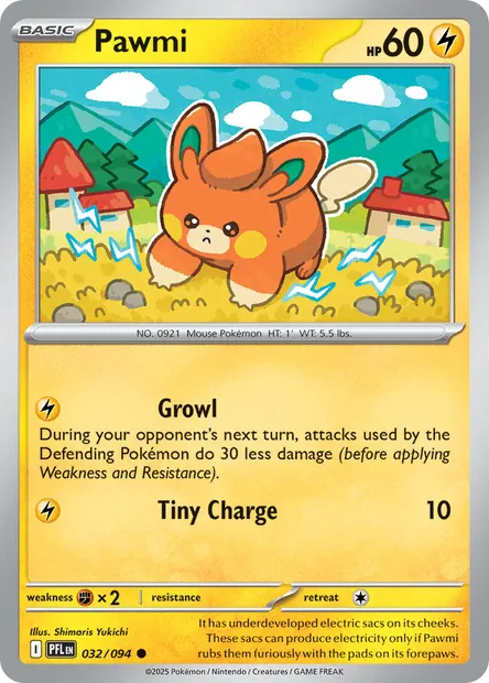 Pawmi, Pokémon card PFL 032 — Phantasmal Flames set