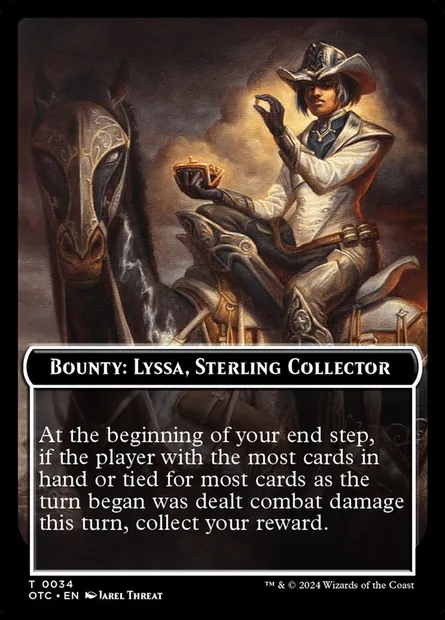 Bounty: Lyssa, Sterling Collector // Wanted!, Magic card TOTC 34 — Outlaws of Thunder Junction Commander Tokens set