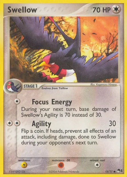 Swellow, Pokémon card P1 15 — POP Series 1 set