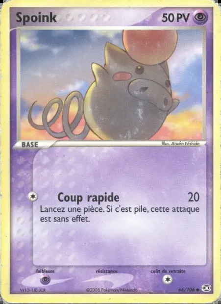 Spoink, carte Pokémon EM 66 — extension EX Émeraude