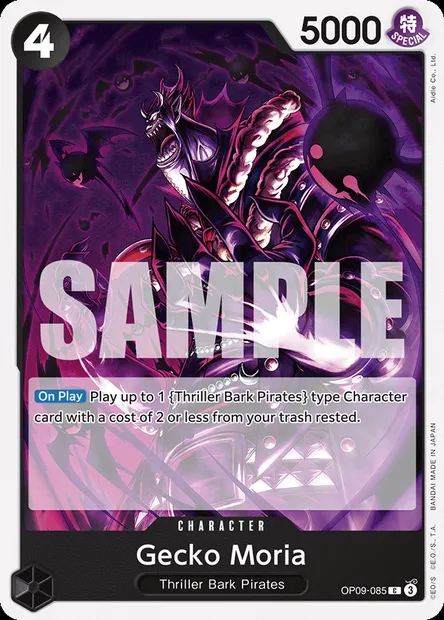 Gecko Moria, One Piece card OP09-085 — EMPERORS IN THE NEW WORLD set