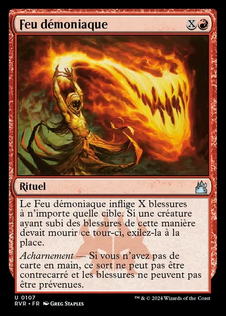Feu démoniaque, carte Magic RVR 107 — extension Ravnica Remastered