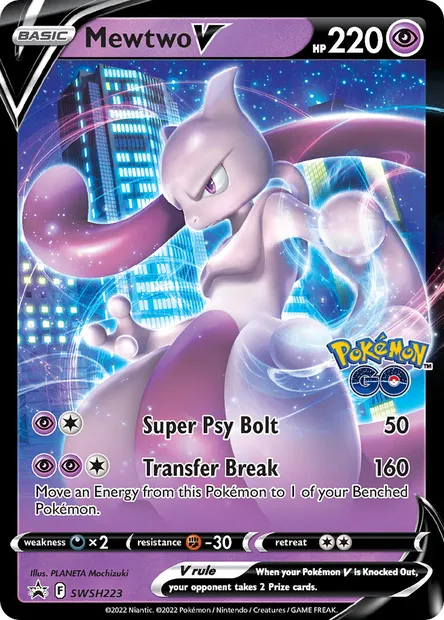 Mewtwo V, Pokémon card SWSH 223 — SWSH Black Star Promos set