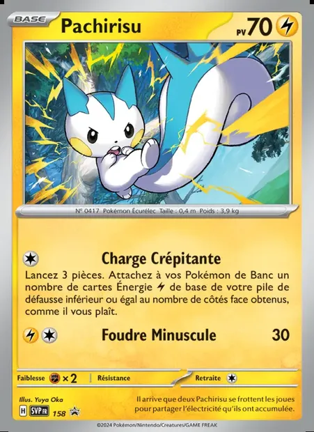 Pachirisu, carte Pokémon PR-SV 158 — extension SVP Black Star Promos