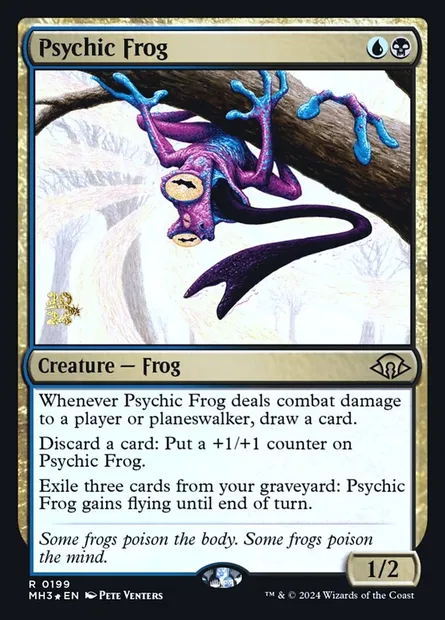 Psychic Frog, Magic card PMH3 199s — Modern Horizons 3 Promos set