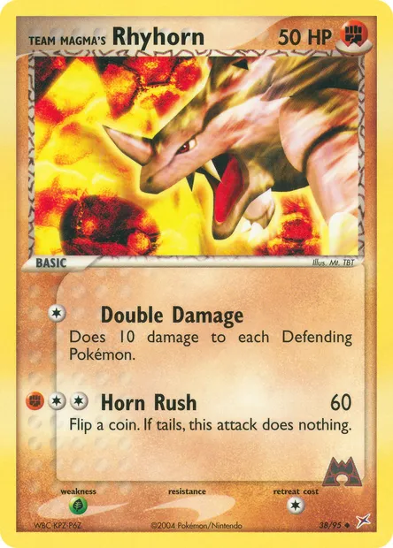 Team Magma's Rhyhorn, Pokémon card MA 38 — Team Magma vs Team Aqua set