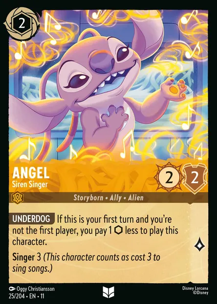 Angel - Siren Singer, Disney Lorcana card CH11-025 — Winterspell set