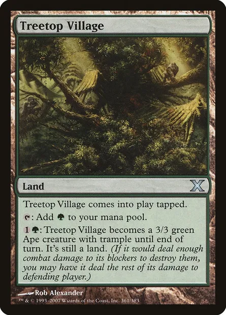 Treetop Village, Magic card 10E 361 — Tenth Edition set