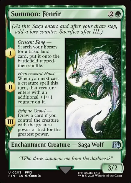 Summon: Fenrir, Magic card FIN 203 — Final Fantasy set