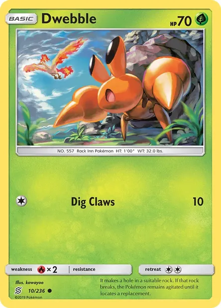 Dwebble, Pokémon card UNM 10 — Unified Minds set