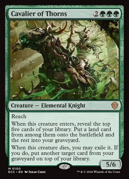 Cavalier of Thorns, Magic card ECC 100 — Lorwyn Eclipsed Commander set