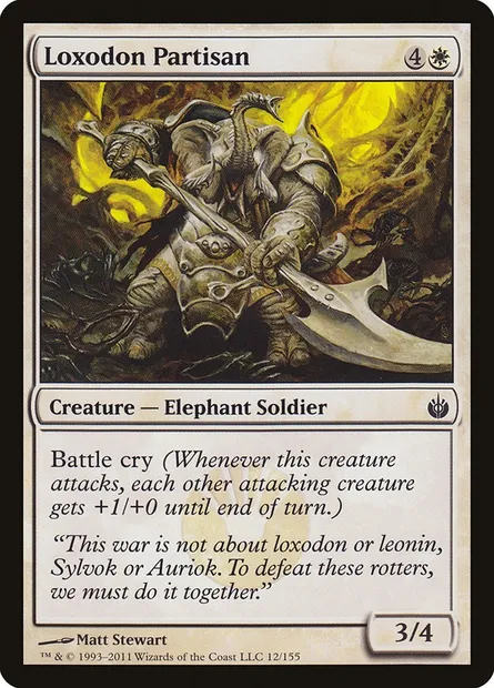 Loxodon Partisan, Magic card MBS 12 — Mirrodin Besieged set