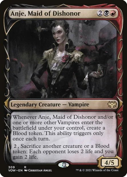 Anje, Maid of Dishonor, Magic card VOW 309 — Innistrad: Crimson Vow set
