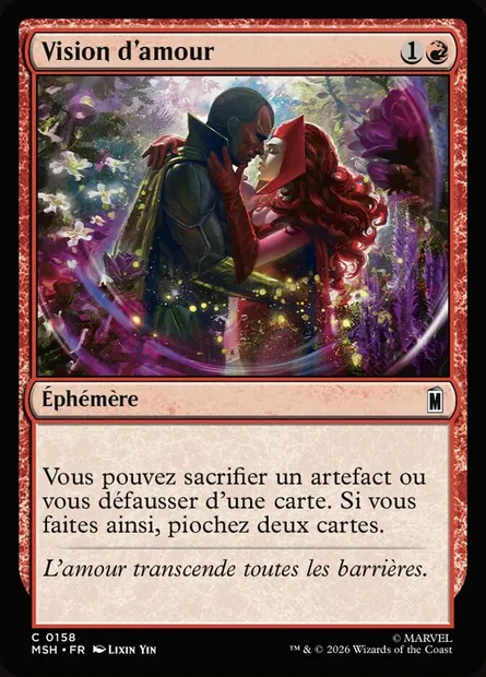 Vision d'amour, carte Magic MSH 158 — extension Marvel Super Heroes