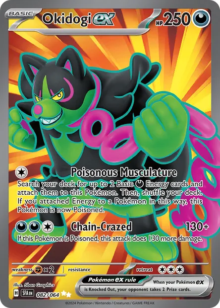 Okidogi ex, Pokémon card SFA 082 — Shrouded Fable set