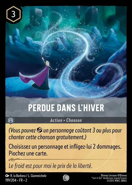 Perdue dans l'hiver, carte Disney Lorcana CH2-199 — extension L'Ascension des Floodborn