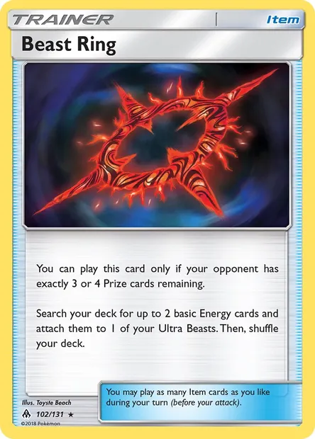 Beast Ring, Pokémon card FLI 102 — Forbidden Light set