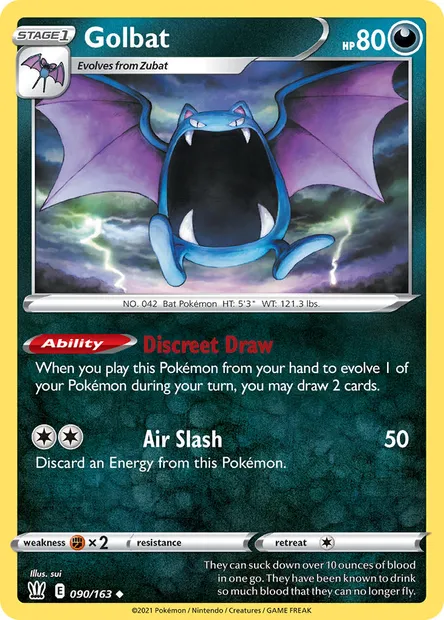 Golbat, Pokémon card BST 90 — Battle Styles set