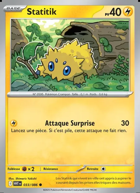 Statitik, carte Pokémon WHT 033 — extension Flamme Blanche