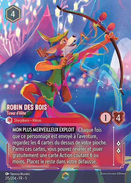 Robin des Bois - Tireur d'élite, carte Disney Lorcana CH5-215 — extension Ciel Scintillant