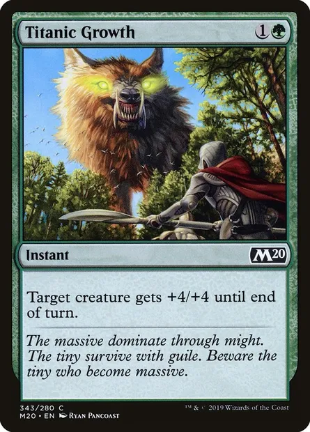 Titanic Growth, Magic card M20 343 — Core Set 2020 set