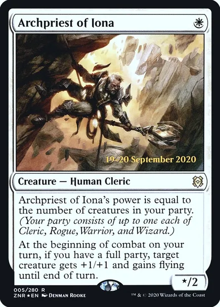 Archiprêtre d'Iona, carte Magic PZNR 5s — extension Zendikar Rising Promos