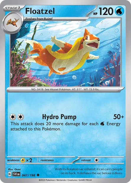 Floatzel, Pokémon card SVI 047 — Scarlet & Violet set