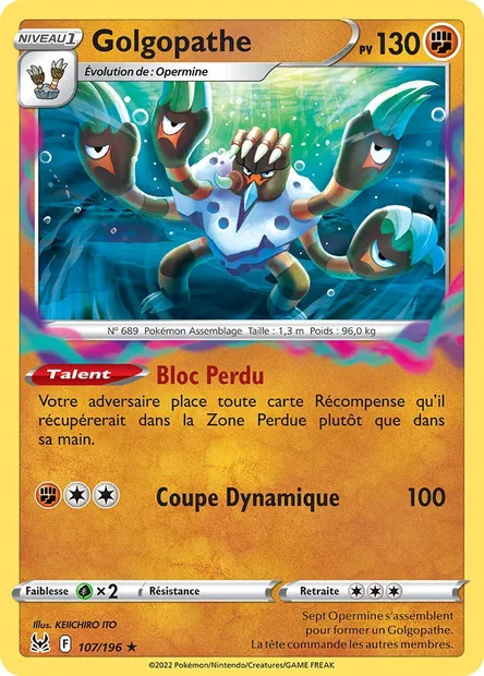 Golgopathe, carte Pokémon LOR 107 — extension Origine Perdue