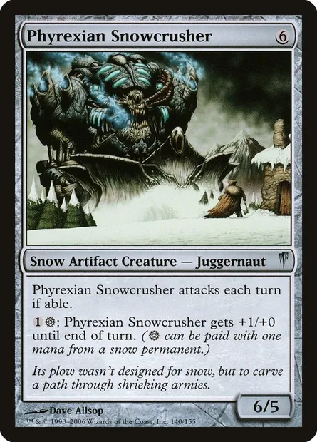 Phyrexian Snowcrusher, Magic card CSP 140 — Coldsnap set