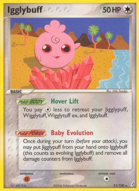 Igglybuff, Pokémon card CG 21 — Crystal Guardians set