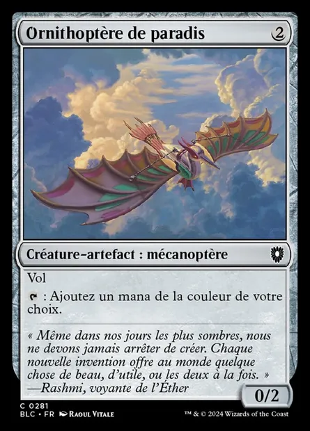 Ornithoptère de paradis, carte Magic BLC 281 — extension Bloomburrow Commander