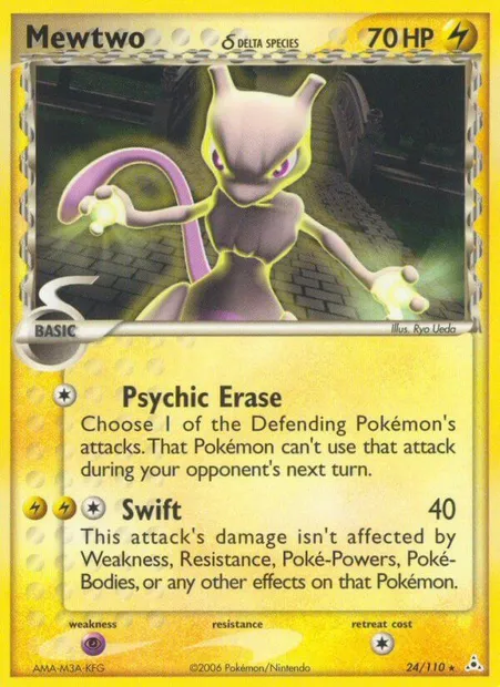 Mewtwo δ, Pokémon card HP 24 — Holon Phantoms set
