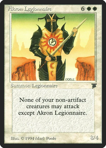 Akron Legionnaire, Magic card LEG 1 — Legends set