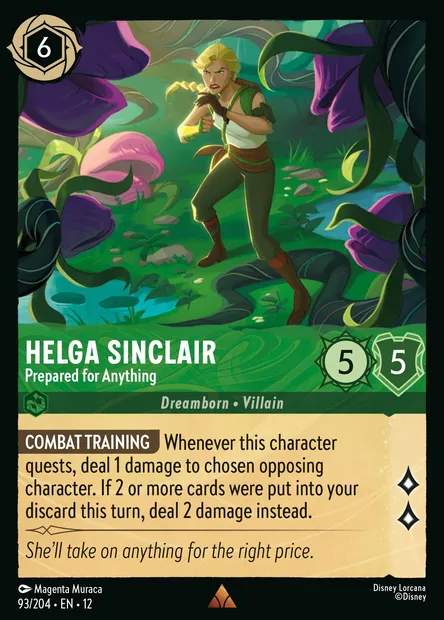 Helga Sinclair - Prepared for Anything, Disney Lorcana card CH12-093 — Wilds Unknown set