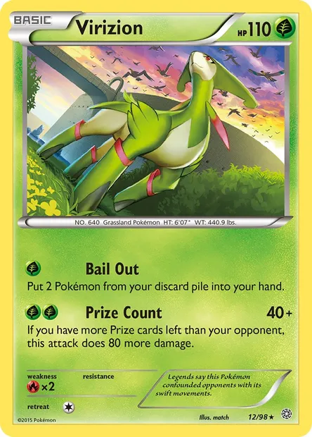 Virizion, Pokémon card AOR 12 — Ancient Origins set