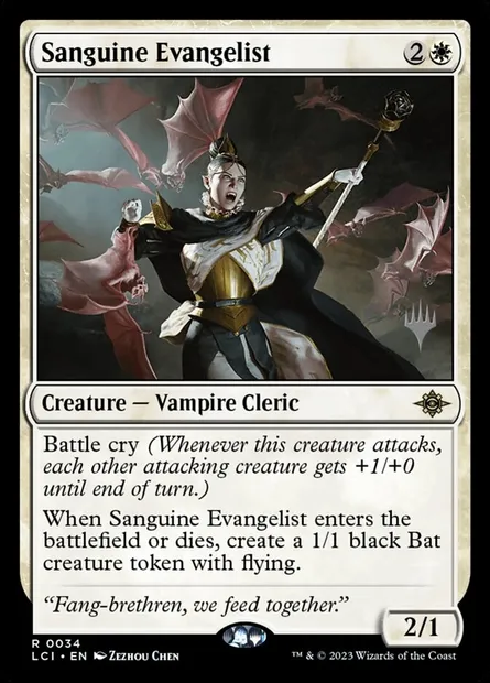 Sanguine Evangelist, Magic card PLCI 34p — The Lost Caverns of Ixalan Promos set