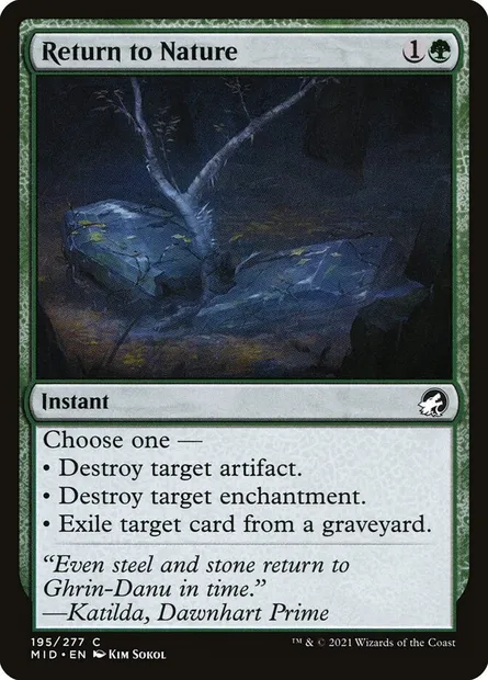 Return to Nature, Magic card MID 195 — Innistrad: Midnight Hunt set