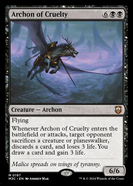 Archon of Cruelty, Magic card M3C 197 — Modern Horizons 3 Commander set