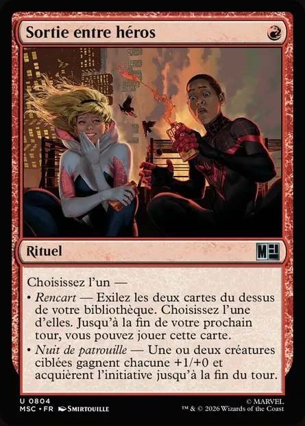 Sortie entre héros, carte Magic MSC 804 — extension Marvel Super Heroes Commander