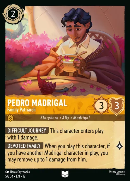 Pedro Madrigal - Family Patriarch, Disney Lorcana card CH12-005 — Wilds Unknown set
