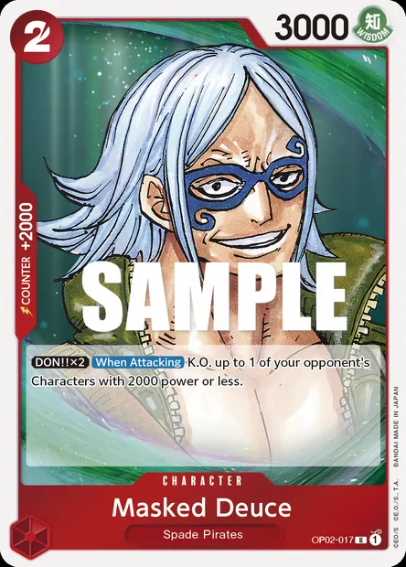 Masked Deuce, One Piece card OP02-017 — PARAMOUNT WAR set