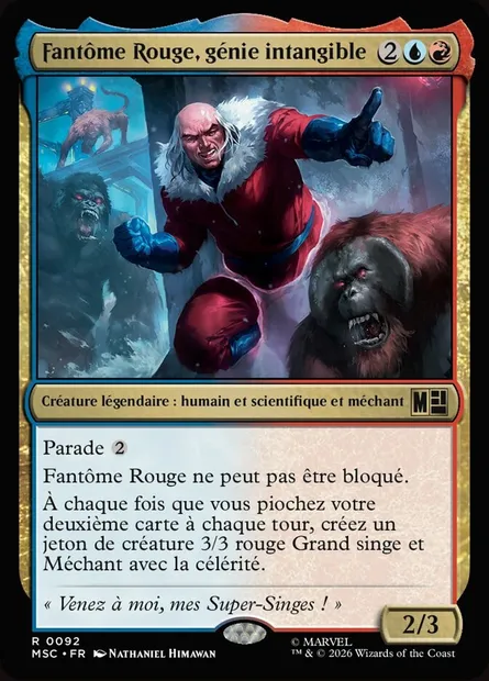 Fantôme Rouge, génie intangible, carte Magic MSC 92 — extension Marvel Super Heroes Commander
