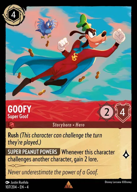 Goofy - Super Goof, Disney Lorcana card CH4-107 — Ursula's Return set