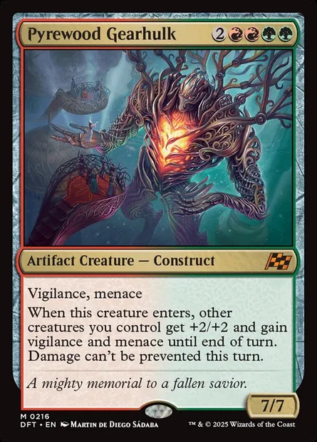 Pyrewood Gearhulk, Magic card DFT 216 — Aetherdrift set