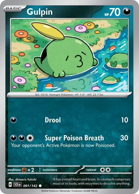 Gulpin, Pokémon card SCR 091 — Stellar Crown set