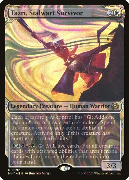 Tazri, Stalwart Survivor, Magic card MAT 190 — March of the Machine: The Aftermath set
